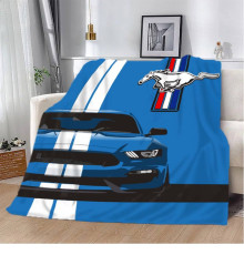 Плед 3D Синій Ford Mustang 12433 135х160 см