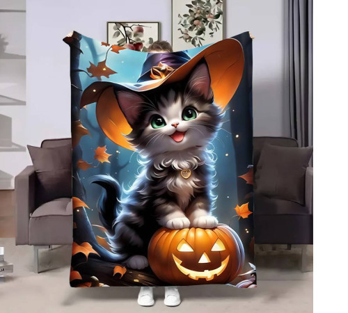 Плед 3D Halloween Cat 17603 135х160 см