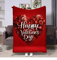Плед 3D на день закоханих Happy Valentine's Day 17994 135х160 см
