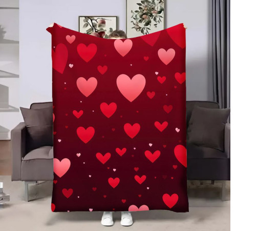 Плед 3D на день закоханих Red Hearts №2 17997 160х200 см