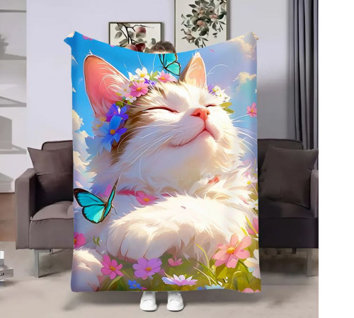 Плед 3D Весна Котик 18058 160х200 см