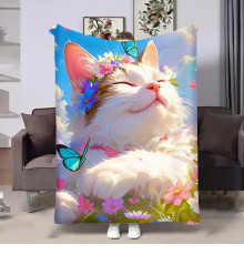 Плед 3D Весна Котик 18059 135х160 см
