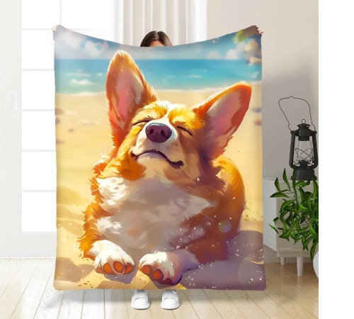 Плед 3D Коргі на морі 16744 135х160 см