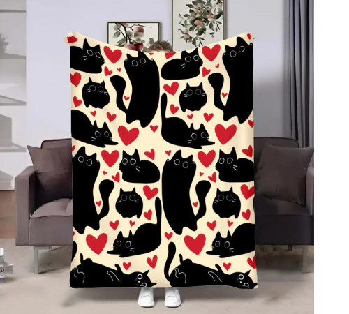 Плед 3D Котики кохання 32374 135х160 см