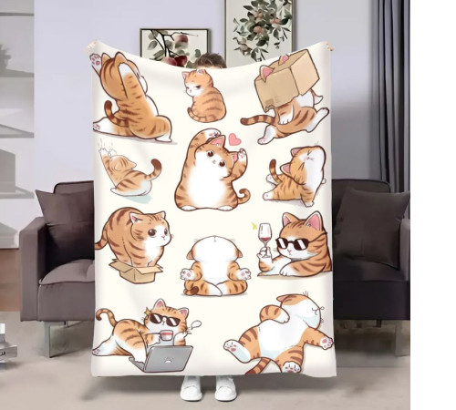 Плед 3D Котики муркотики 17962 135х160 см