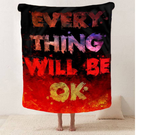 Плед 3D мотиваційний "EVERY THING WILL BE OK №2" 12827 160х200 см
