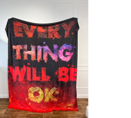 Плед 3D мотиваційний "EVERY THING WILL BE OK №2" 12828 135х160 см