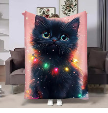 Плед 3D Святковий котик 32312 160х200 см