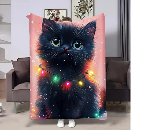 Плед 3D Святковий котик 32312 160х200 см