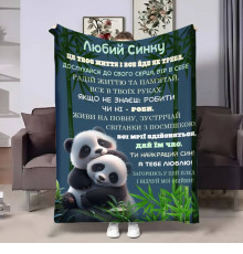 Плед 3D з побажаннями для сина Сину Обійми 17551 160х200 см