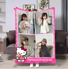 Плед 3D зі своїм фото Hello Kitty на 4 фото 31635 160х200 см