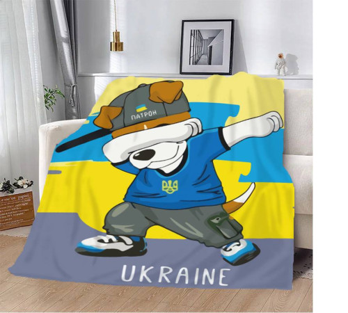 Плед патріотичний 3D "Пес Патрон Вірний оберіг України" 12144 160х200 см