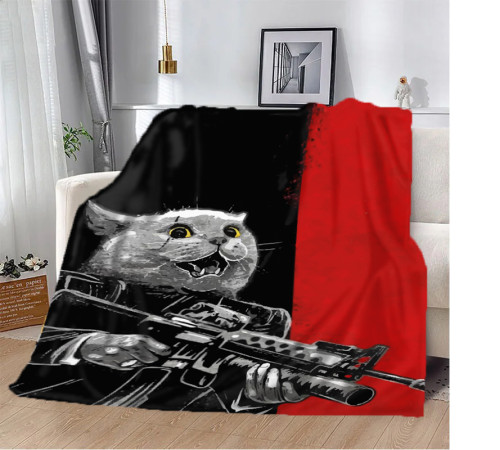 Плед патріотичний 3D Котячий бунт 10597 135х160 см