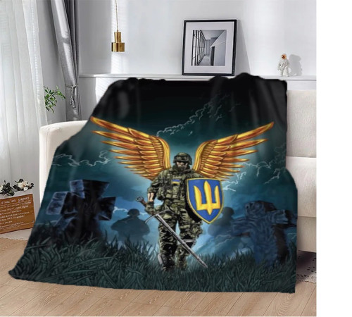 Плед патріотичний 3D Крилатий Воїн 10623 135х160 см