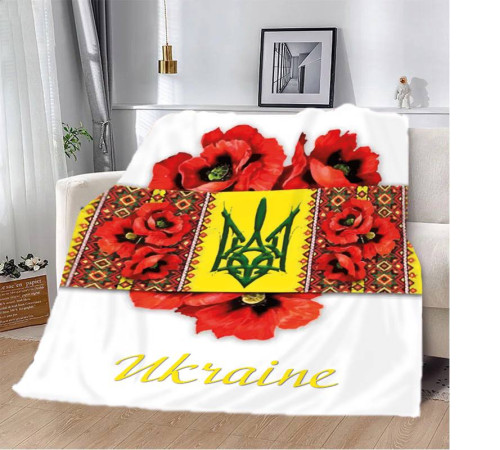 Плед патріотичний 3D Макове серце України 12169 135х160 см