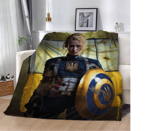 Плед патріотичний 3D Могутня захисниця 12181 135х160 см