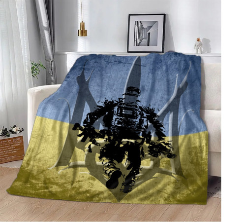 Плед патріотичний 3D Український воїн 10625 135х160 см